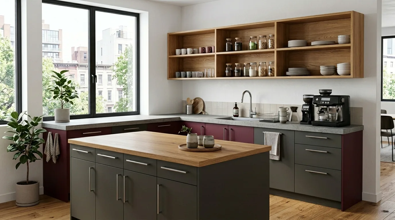 Joy Collection pantry in Viola Tramonto and Grigio Aragona